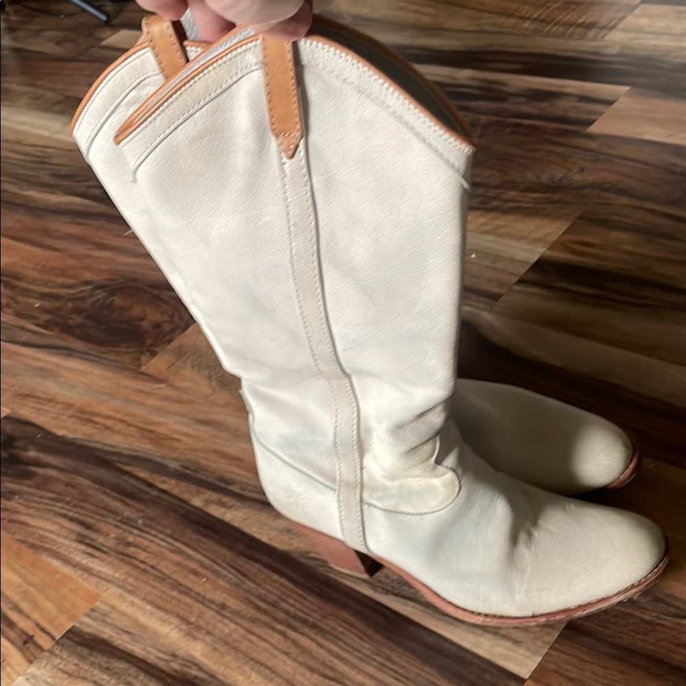 Frye Women's Cream Heeled Boots